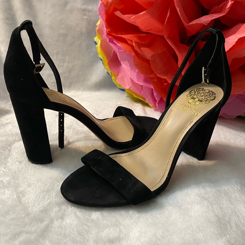 Vince Camuto Black Suede Heels 7.5M